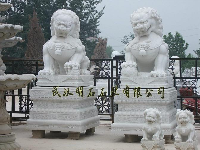 武汉汉白玉石狮子